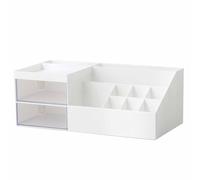 NINESHE Large Capacity Multifunctional Makeup Organiser, Space Saving, Desktop Organiser Is with Transparent Drawer for Nail Polish, Perfume, Concealer (Blanco)