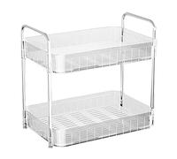 NINESHE Pastel de Secado de Vaso de Plástico, Rejilla de Secado Transparente de Gran Capacidad con Bandeja de Drenaje, Rejilla de Secado de Encimera para el Hogar, Oficina, Cocina (Doble Capa)