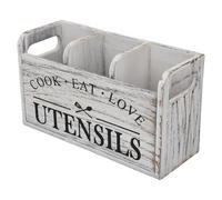 NINESHE Porte Ustensiles de Cuisine Organisateur Comptoir d'Argenterie Cuillère en Bois Ustensiles Boîte de Rangement Compteur Caddy Couverts Outil Fourchette Fête Cocina Organisateurs