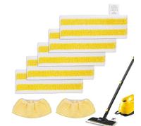 NINESPRING Juego de 7 paños de microfibra de repuesto compatibles con limpiador de vapor Kärcher EasyFix SC1, SC2, SC3, SC4, SC5, 5 boquillas de suelo y 2 boquillas de mano