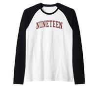Nineteen Minimalist 19th Birthday Design 19-Year-Old Camiseta Manga Raglan