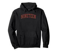 Nineteen Minimalist 19th Birthday Design 19-Year-Old Sudadera con Capucha