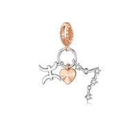 NINGAN 12 Constelación Abalorios Charms Plata de Ley 926, Abalorios de Zodiaco Compatible con Pulsera Collar Pisces (02/19-03/20)