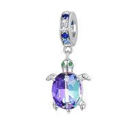 NINGAN 925 Plata Esterlina Brillante Colgante Charm De La Tortuga 5a Circonio Colgante Charm Adecuado Para Las SeñOras Pulsera Collar Regalo De CumpleañOs