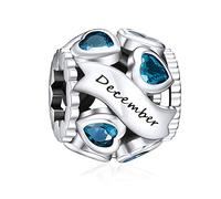 NINGAN 925 Plata Esterlina Y Piedra De Nacimiento Charms Rosas Doradas Y Plateadas Charms Redondos CumpleañOs, DíA De La Madre, Regalos De JoyeríA Para Mujeres Y NiñAs