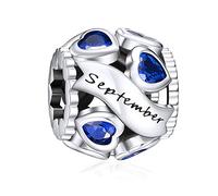 NINGAN 925 Plata Esterlina Y Piedra De Nacimiento Charms Rosas Doradas Y Plateadas Charms Redondos CumpleañOs, DíA De La Madre, Regalos De JoyeríA Para Mujeres Y NiñAs
