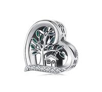 NINGAN 925 Sterling Silver árbol genealógico Colgante Charm señoras pulsera Charms Cuentas Charms, un regalo para la familia