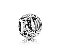 NINGAN Abalorios Charms Colgantes de Alfabeto Cuentas Plata de Ley 925 con Circonita cúbica Transparente Compatible con Pulsera Pandora & Europeo, Charms de Letra para Mujer Niña