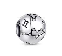 NINGAN Géminis Charms del Cumpleaños de 12 Signos del Zodiaco - Charms de Plata Esterlina de 925 Ajustan Pulsera & Collar - Regalos de cumpleaños Ideales para Mujeres y Amigos…