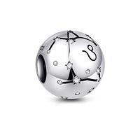 NINGAN Leo Encantos del Cumpleaños de 12 Signos del Zodiaco - Encantos de Plata Esterlina de 925 Ajustan Pulsera & Collar de - Regalos de cumpleaños ideales para Mujeres y Amigos