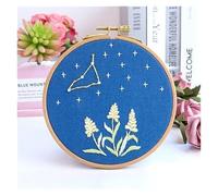 NingBright Kits de Bordado para Adultos DIY Estampado con Patrón Doce Signos del Zodiaco Constelación Aros Tela Color Hilos Punto de Cruz Costura Proyectos Artísticos(Scorpio)