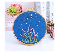 NingBright Kits de Bordado para Adultos DIY Estampado con Patrón Doce Signos del Zodiaco Constelación Aros Tela Color Hilos Punto de Cruz Costura Proyectos Artísticos(Virgo)