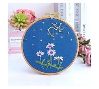 NingBright Kits de Bordado para Adultos DIY Estampado con Patrón Doce Signos del Zodiaco Constelación Aros Tela Color Hilos Punto de Cruz Costura Proyectos Artísticos(Libra)