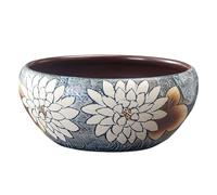 NingBright Macetas Divertidas Macetero Redondo for suculentas, Maceta hidropónica Poco Profunda de cerámica, Cuenco for Cactus for el hogar Decoración para el Porche(Without Holes,32 * 20cm)