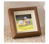 NingBright Marco de fotos para bodas Café tablero del montaje marco de imagen 6x6 for los pequeños marcos retrato Decoración para la pared del pasillo(Coffee,6x6)