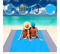 NINGESHOP Tapete de Praia, 210x200cm, Alfombra Playa, Manta de Praia Grande Anti-areia Manta de Piquenique Impermeável, con 4 Clavos de fijación, Ideal para Viajes al Aire Libre, Camping, con Bolsa
