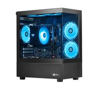 NINGMEI Gaming PC Desktop AMD Ryzen 5 5600GT 6 core 3.6GHz (hasta 4.6GHz), 16GB DDR4 RAM 3200MHz, 1TB NVME SSD, computadora torre con 550W PSU, Windows 11 Home 64 bits para hogar y oficina, negro