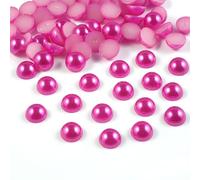 NingPower 20000 Piezas Perlas Artificiales Semicirculares Con Parte Trasera Plana, Pequeñas Cuentas para Manualidades, Bodas, Decoración Del Hogar, Arte De Uñas, Rojo Rosa, 4mm