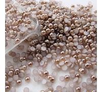 NingPower 20000 Piezas Perlas Artificiales Semicirculares Con Parte Trasera Plana, Pequeñas Cuentas para Manualidades, Bodas, Decoración Del Hogar, Arte De Uñas, Marrón Claro, 4mm