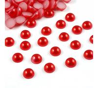 NingPower 20000 Piezas Perlas Artificiales Semicirculares Con Parte Trasera Plana, Pequeñas Cuentas para Manualidades, Bodas, Decoración Del Hogar, Arte De Uñas, Rojo, 2,5mm