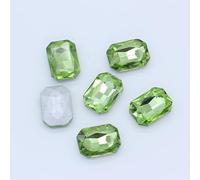 NingPower 80 Piezas Diamantes De Imitación Rectangulares Octogonales, Artificiales Cristales Gemas Con Múltiples Facetas Y Base Puntiaguda, Pedrería para Manualidades Y Coser, Verdes, 10mm X 14mm