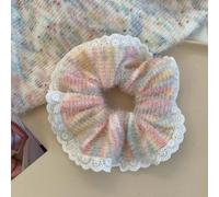 NingPower Gomas Del Pelo Con Borde De Encaje 4 Piezas, Soportes Para Cola De Caballo Elásticos Cabello Para Mujer, Bandas Elásticas Para Cabello Largo, Colorido