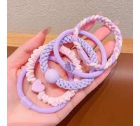 NingPower Lazos Para Cabello A Granel 25 Piezas, Soportes Para Cola De Caballo Elásticos Cabello Para Mujer, Bandas Elásticas Para Cabello Largo,Púrpura