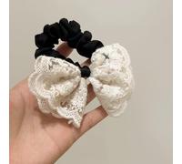 NingPower Lazos Para Cabello Con Lazo Blanco 6 Piezas, Soportes Para Cola De Caballo Elásticos Cabello Para Mujer, Bandas Para Cabello Con Lazo De Encaje Para Cabello Largo