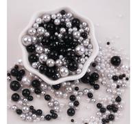 NingPower Perlas Artificiales Redonda Sin Agujero 100g, 3mm-8mm Tamaños Mixtos, Colores Mixtos Pequeñas Cuentas para Manualidades, Bodas, Decoración Del Hogar, Arte De Uñas