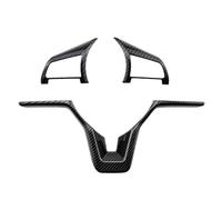 ningqonggongshi Tuning Interior Coche Compatible con Nissan para Qashqai J11 2017 2018 2019 2020, Pegatina de Cubierta de Perilla de Panel de Volante de Coche(Carbon Black 3pcs)