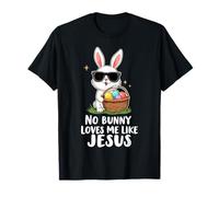 Ningún conejito me ama como Jesucristo Pascua Conejo religioso Camiseta