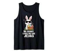 Ningún conejito me ama como Jesucristo Pascua Conejo religioso Camiseta sin Mangas