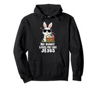 Ningún conejito me ama como Jesucristo Pascua Conejo religioso Sudadera con Capucha