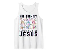 Ningún Conejito me ama como Jesús Christian Pascua Conejo niños Camiseta sin Mangas