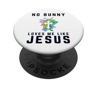Ningún Conejito me ama como Jesús Christian Pascua Conejo niños PopSockets PopGrip Adhesivo