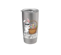 Ningún conejito me ama como Jesús Conejo de Pascua Fe Cristiano Vaso térmico de acero inoxidable de doble pared