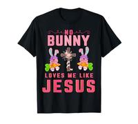 Ningún conejito me ama como Jesús gracioso Cristiano Pascua Cristo Camiseta