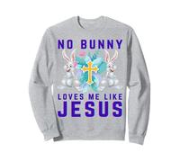 Ningún conejito me ama como Jesús gracioso Cristiano Pascua Cristo Sudadera