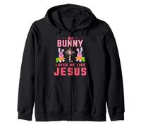 Ningún conejito me ama como Jesús gracioso Cristiano Pascua Cristo Sudadera con Capucha