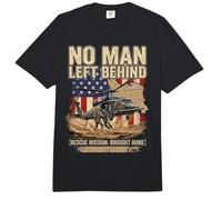 Ningún Hombre se Queda atrás de un Veterano de Rescate de helicóptero con Bandera de EE. UU Comfort Colors Adult Heavyweight T-Shirt