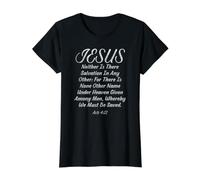 Ningún Otro Nombre Dado Entre los Hombres, la salvación Solo en Jesús Camiseta gráfica económica, Mujer, Negro, M