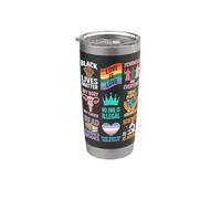 Ningún rey resiste la protesta Aliado Trans Derechos Ciencia Black Lives Vaso térmico de acero inoxidable de doble pared