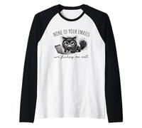Ninguno de Tus Correos electrónicos me están encontrando Bien Funny Cat Office Camiseta Manga Raglan