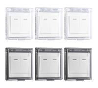 NINGYER 6 piezas enchufe protector de lluvia, cubierta impermeable interruptor, 11 x 10 cm, cubierta de protección contra la lluvia, enchufe para baño, hogar, exterior (2 colores)
