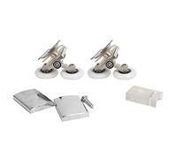 NinGYiYan Polea para puerta de ducha, para puerta corredera de baño, baja fricción, aleación de zinc y nailon duraderos, cojinete liso, amortiguador de resorte, junta antidesgaste