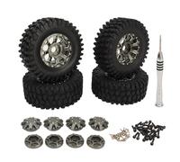 NinGYiYan RC Crawler Tires for 1/10 Scale Car, Premium Rubber and Aluminio Alloy, 2,6 pulgadas Off-Road Replation, Enhanced Grip and Durability, Drift Performance, Easy Installation