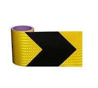 NINHFTDROU Cinta reflectante fluorescente Cinta Advertencia Flecha Reflectante Autoadhesiva 3 metros x 15 cm Multicolor(Black Yellow)