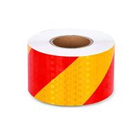 NINHFTDROU Cinta reflectante fluorescente Cinta De Advertencia Autoadhesiva Reflectante Multicolor 10cm X 3-45m(Red Yellow,10cm x 45m)