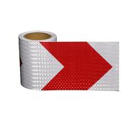 NINHFTDROU Cinta reflectante fluorescente Cinta Reflectante Multicolor 15cm x 10m(Red White)