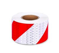 NINHFTDROU Cinta reflectante fluorescente Cinta Reflectante Roja y Blanca 10cm x (3-45) m(10cm x 45m)
